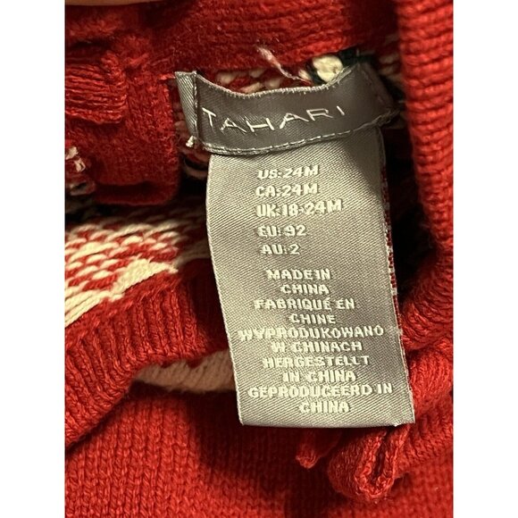 Tahari Baby Girl Fair Isle Knit Christmas Tree Dress Sz 24 Month Embroidery‎ - Picture 7 of 16